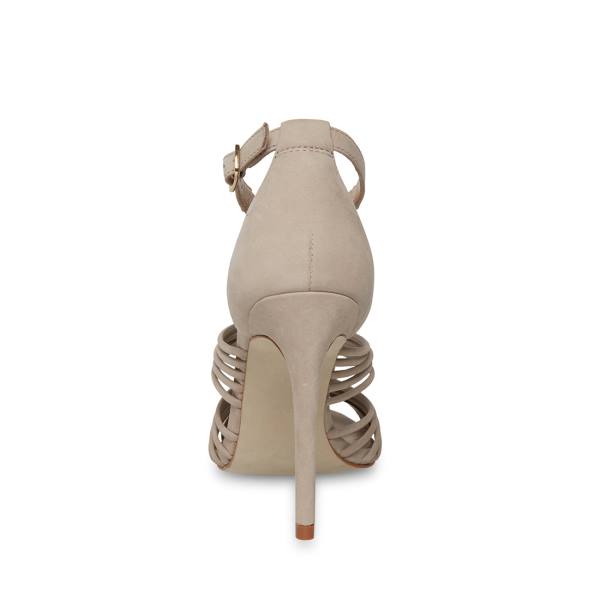 Steve Madden Lydia Taupe Nubuck Heel Topuklu Ayakkabı Kadın Gri Kahverengi | SM-934HE