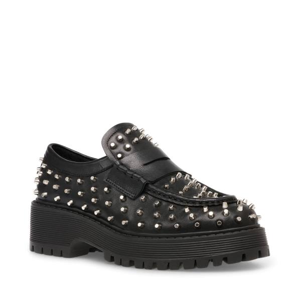 Steve Madden Malvern Studs Loafer Ayakkabı Kadın Siyah | SM-847LT