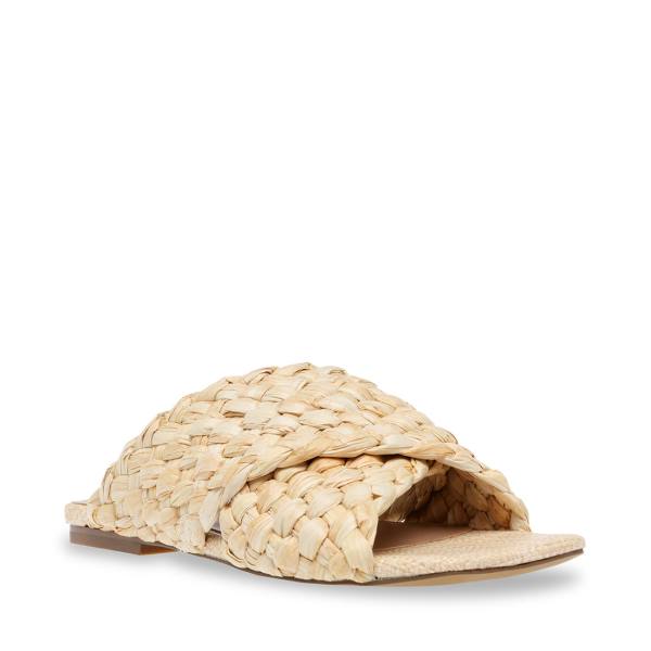 Steve Madden Marina Natural Raffia Sandalet Kadın Bej Rengi | SM-287LN