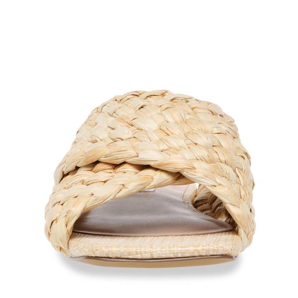 Steve Madden Marina Natural Raffia Sandalet Kadın Bej Rengi | SM-287LN