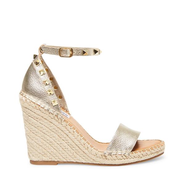 Steve Madden Mckenna Deri Sandalet Kadın Altın | SM-097GW