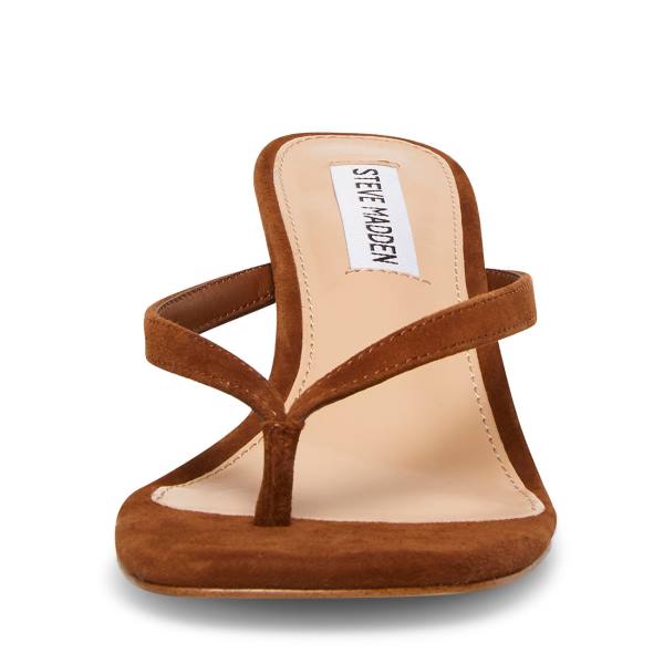 Steve Madden Melrose Chestnut Süet Heel Topuklu Ayakkabı Kadın Kahverengi | SM-954CL