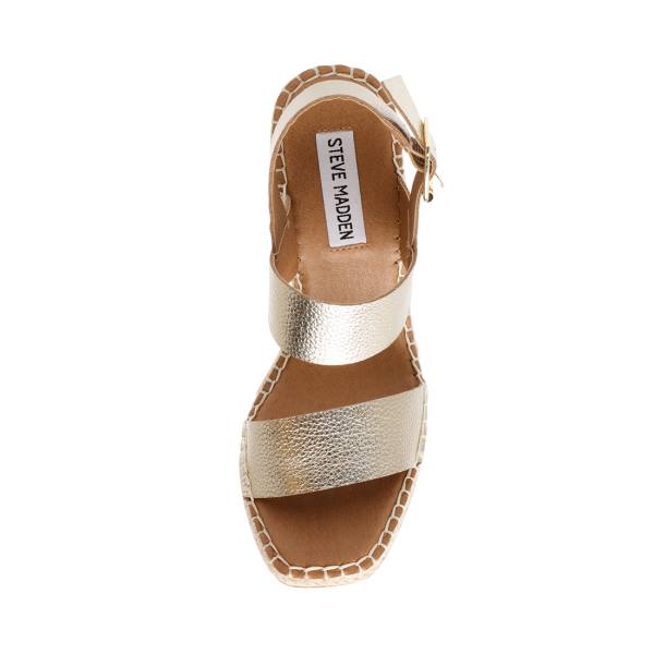 Steve Madden Meridian Deri Sandalet Kadın Altın | SM-129ZN