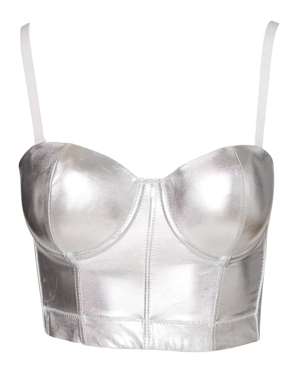 Steve Madden Metallic Bustier Üstler Kadın Gümüş | SM-158MP