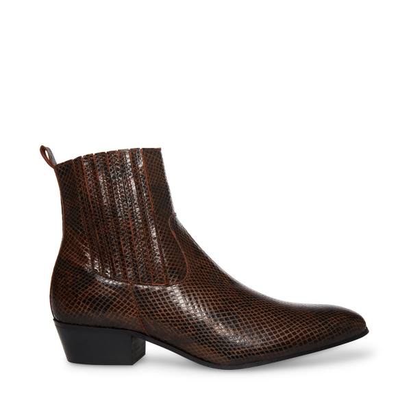 Steve Madden Pierre Snake Çizme Erkek Kahverengi Yılan | SM-238HA