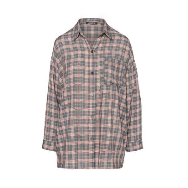 Steve Madden Plaid Flannel Üstler Kadın Koyu Gri | SM-913MK