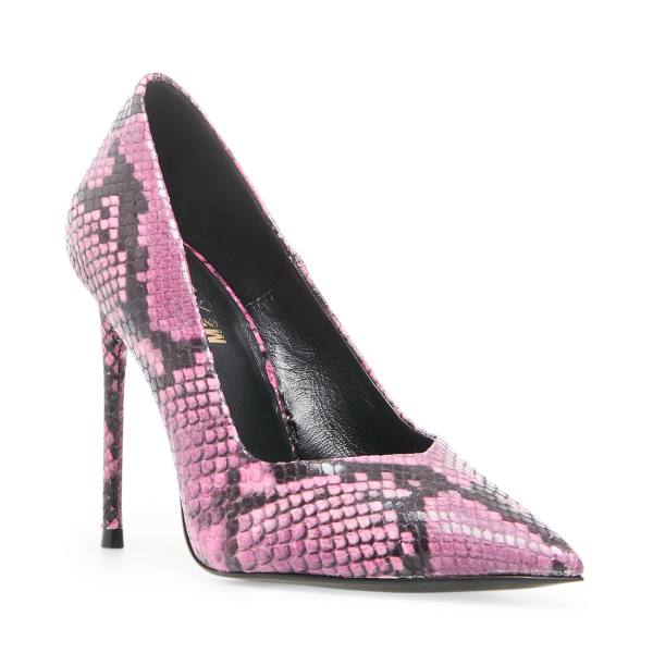 Steve Madden Princess Snake Heel Topuklu Ayakkabı Kadın Pembe Yılan | SM-463DA