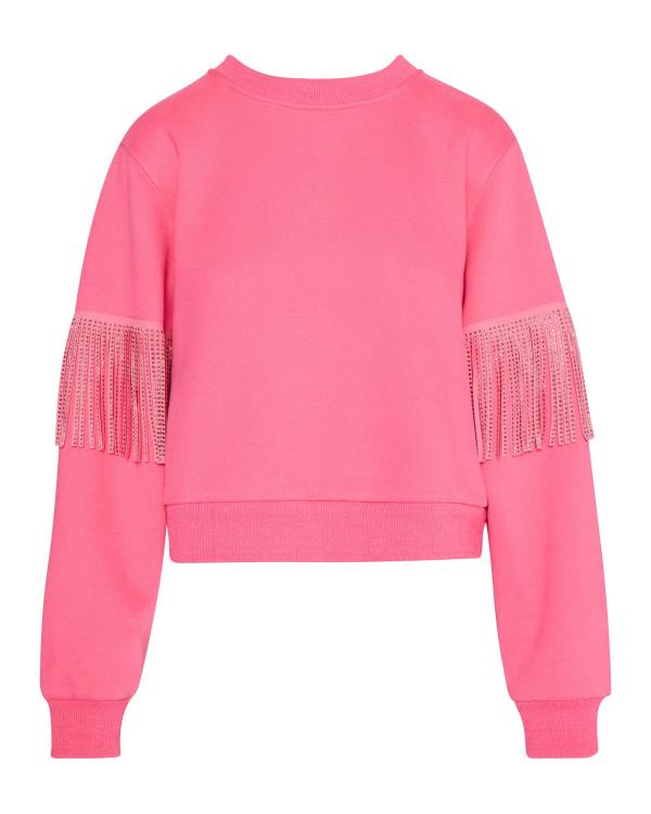 Steve Madden Rhinestone Fringe Crew Neck Üstler Kadın Pembe | SM-120KG