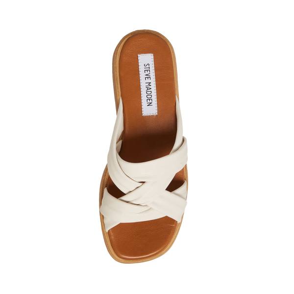 Steve Madden Salita Bone Deri Sandalet Kadın Bej Rengi | SM-764OG