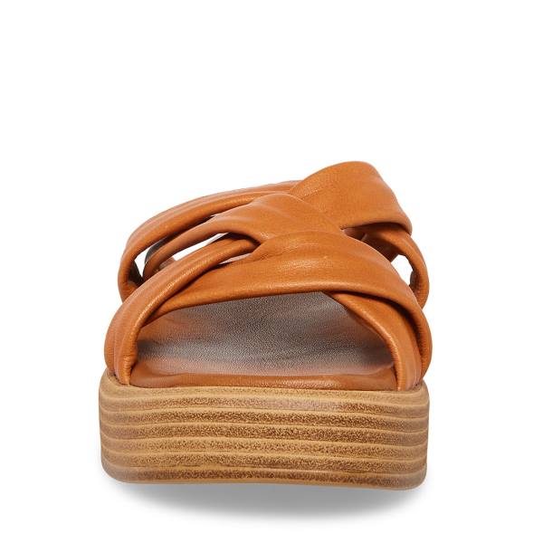 Steve Madden Salita Tan Deri Sandalet Kadın Kahverengi | SM-073OE