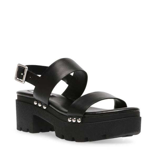 Steve Madden Shawn Deri Sandalet Kadın Siyah | SM-082NY