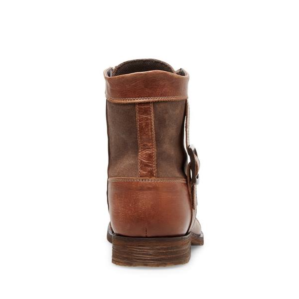 Steve Madden Sidetrack Cognac Deri Çizme Erkek Kahverengi | SM-706DK