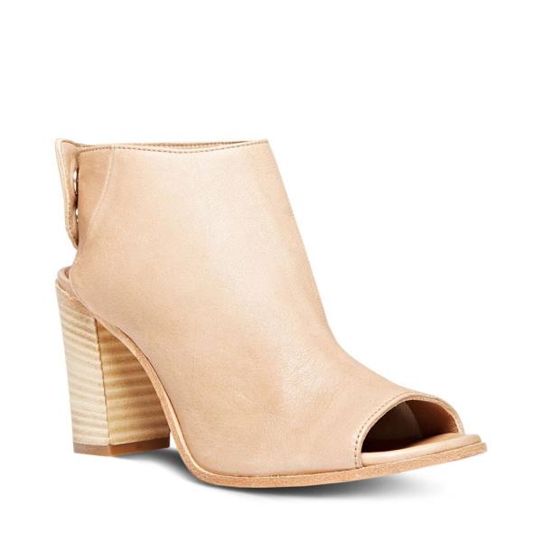 Steve Madden Slater Natural Deri Heel Topuklu Ayakkabı Kadın Bej Rengi | SM-243YM