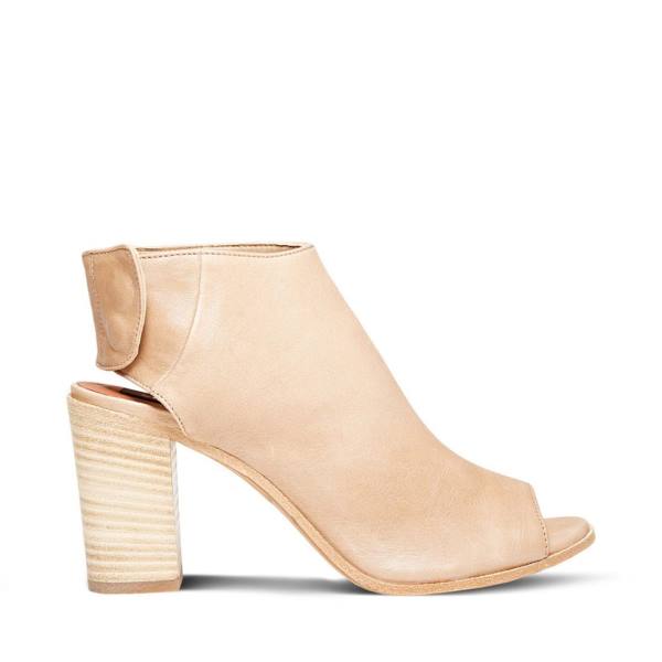 Steve Madden Slater Natural Deri Heel Topuklu Ayakkabı Kadın Bej Rengi | SM-243YM