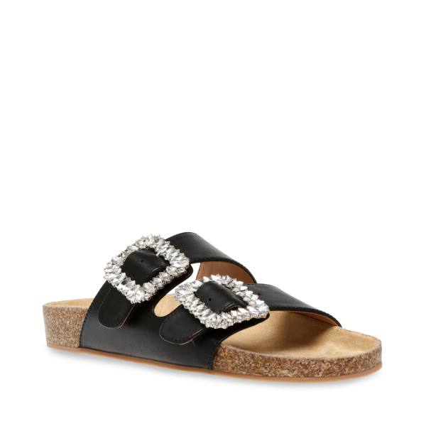 Steve Madden Somers Deri Sandalet Kadın Siyah | SM-536CH