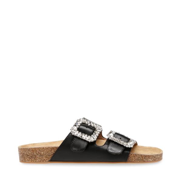 Steve Madden Somers Deri Sandalet Kadın Siyah | SM-536CH