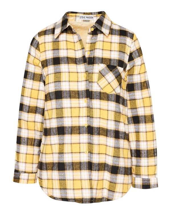 Steve Madden Teddy Astar Flannel Ceket Kadın Sarı | SM-178ZI