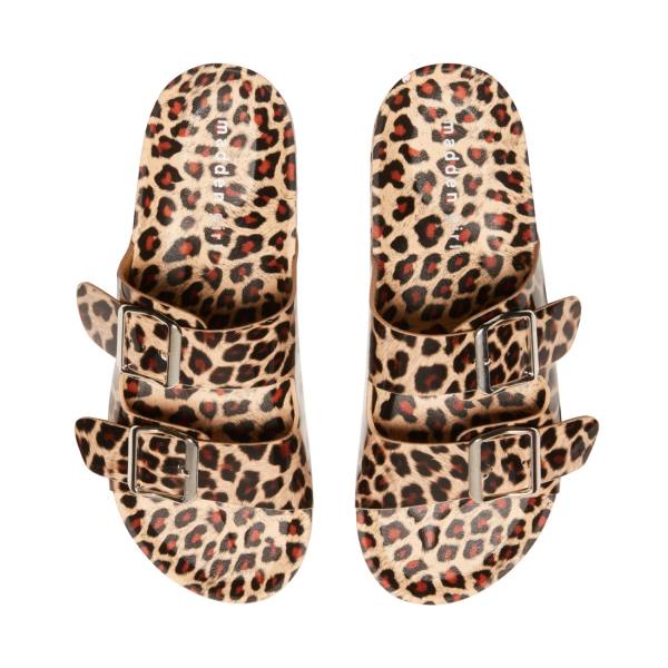 Steve Madden Teddy-t Leopard Sandalet Kadın Leopar | SM-530UB