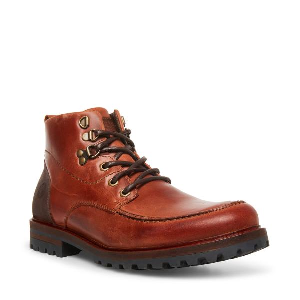 Steve Madden Trekker Cognac Deri Çizme Erkek Kahverengi | SM-527MR