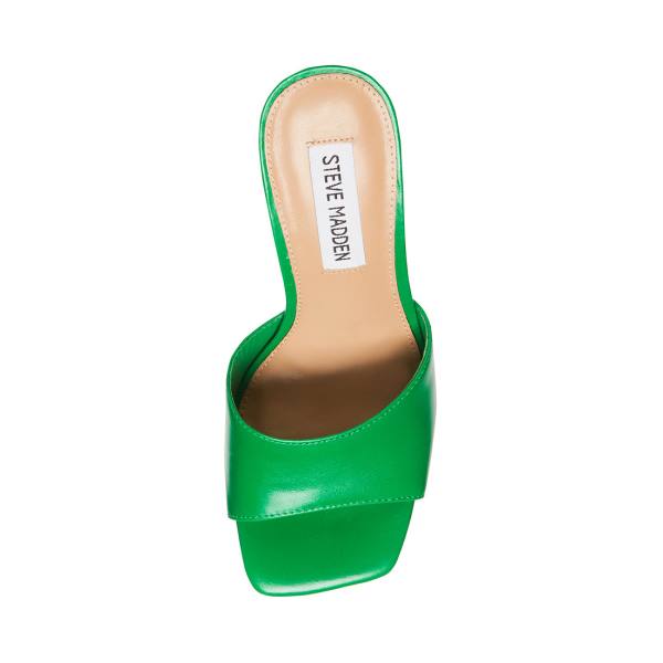 Steve Madden Trendy Deri Heel Topuklu Ayakkabı Kadın Yeşil | SM-816TP