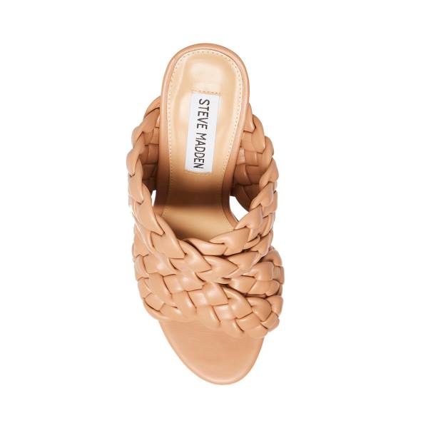 Steve Madden Twisted Tan Heel Topuklu Ayakkabı Kadın Kahverengi | SM-592LC