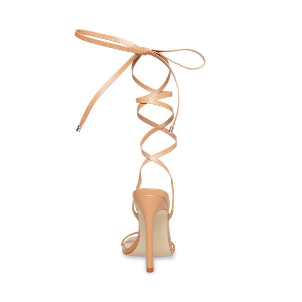 Steve Madden Uplift Natural Deri Heel Topuklu Ayakkabı Kadın Bej Rengi | SM-309WM