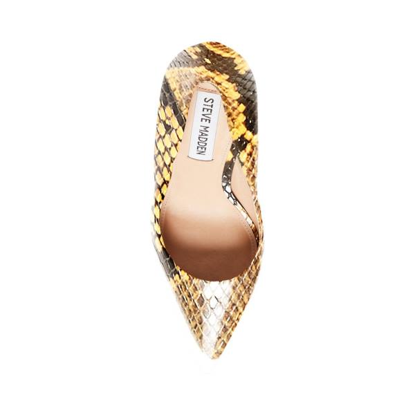 Steve Madden Vala Snake Heel Topuklu Ayakkabı Kadın Sarı Yılan | SM-301OZ