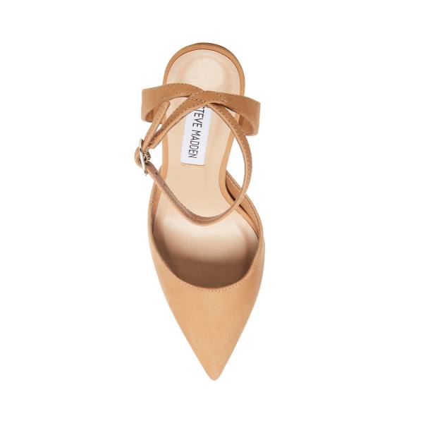 Steve Madden Vase Camel Nubuck Heel Topuklu Ayakkabı Kadın Kahverengi | SM-682ZR