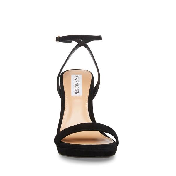 Steve Madden Wafer Süet Heel Topuklu Ayakkabı Kadın Siyah | SM-362EO