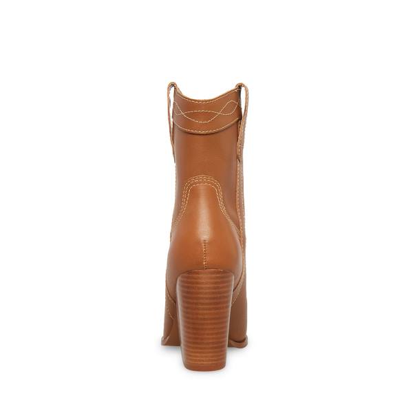 Steve Madden Westyn Cognac Deri Bot Kadın Kahverengi | SM-940KO