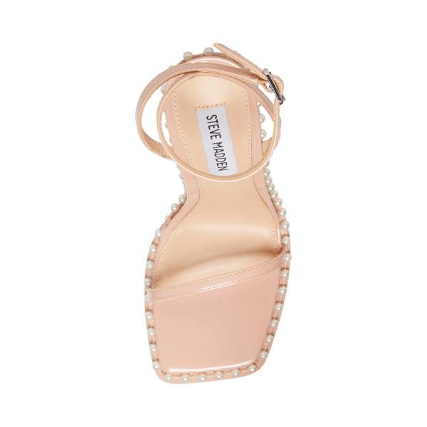 Steve Madden Zelle-p Blush Rugan Heel Topuklu Ayakkabı Kadın Pembe | SM-913ZC