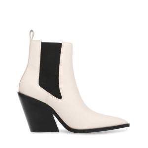 Steve Madden Caution Bone Deri Bot Kadın Bej Rengi | SM-734FN