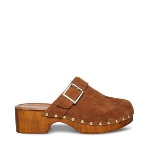 Steve Madden Dana Cognac Süet Heel Topuklu Ayakkabı Kadın Kahverengi | SM-479FL