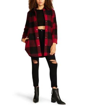 Steve Madden Eldridge Plaid Ceket Kadın Kırmızı | SM-729TI