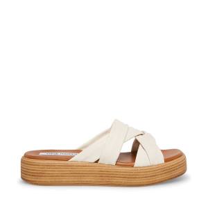 Steve Madden Salita Bone Deri Sandalet Kadın Bej Rengi | SM-764OG