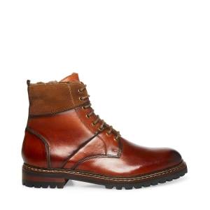 Steve Madden Strategyy Cognac Deri Çizme Erkek Kahverengi | SM-068SK